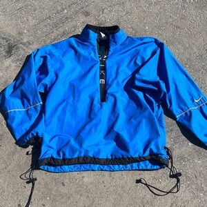 Nike  vintage 90s Royal Blue Half-Zip Pullover with Black Trim
